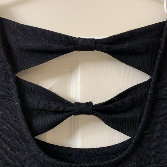 🌷3 for$20🌷Pink Rose, US M, Black & Pink Stripe Short Sleeve Bow Cut Out Dress - Picture 5 of 8